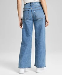 And Now This Women's Studded Wide-Leg Mid-Rise Jeans, Created for Macy's