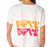 Roxy Juniors' Cotton Love Back-Graphic Crewneck Tee