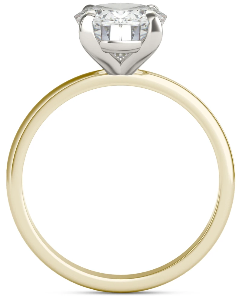 Charles & Colvard Classic Basket Solitaire Engagement Ring (3 ct. t.w.) Two-Tone 14k Gold