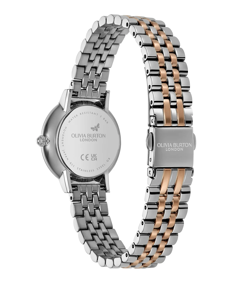 Olivia Burton Women's Honeycomb Ultra Slim Two-Tone Bracelet Watch, 28mm