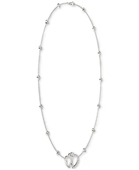 Charles & Colvard Moissanite Linked Hearts Pendant Necklace (3/8 ct. t.w.) in Sterling Silver, 18"