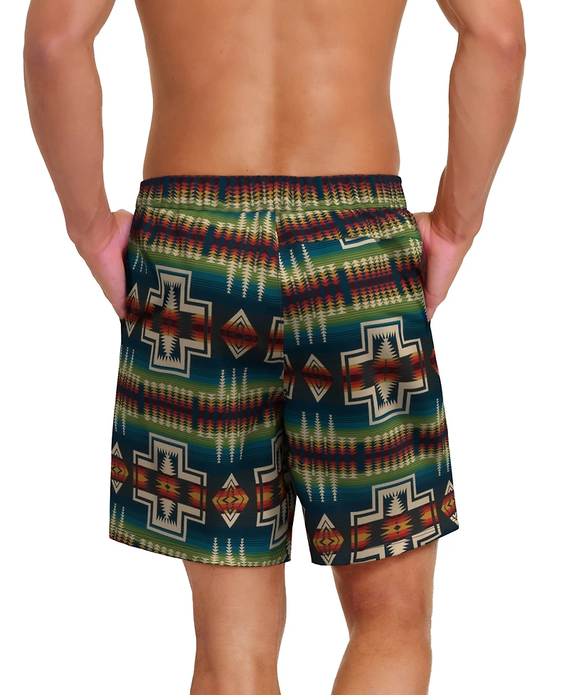 Pendleton Men's Printed 7" Packable Swim Trunk