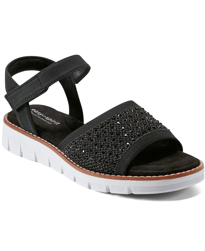 Easy Spirit Women's Jaela Embellished eFlex Flat Sandals