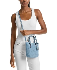 Michael Michael Kors Quinn Small North South Woven Tote Crossbody