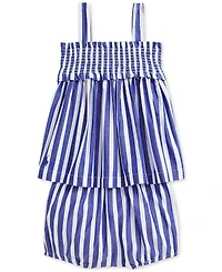 Polo Ralph Lauren Baby Girls Striped Cotton Poplin Top & Bloomer Set
