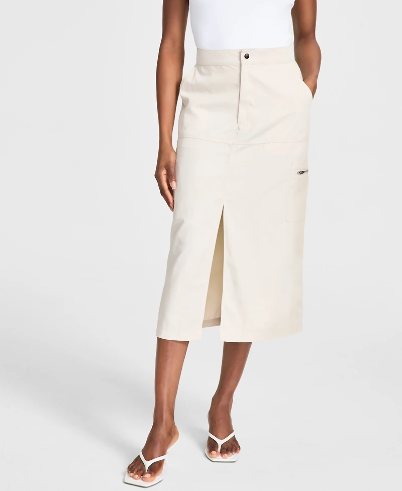 Bar Iii Women's Cargo Midi Skirt
