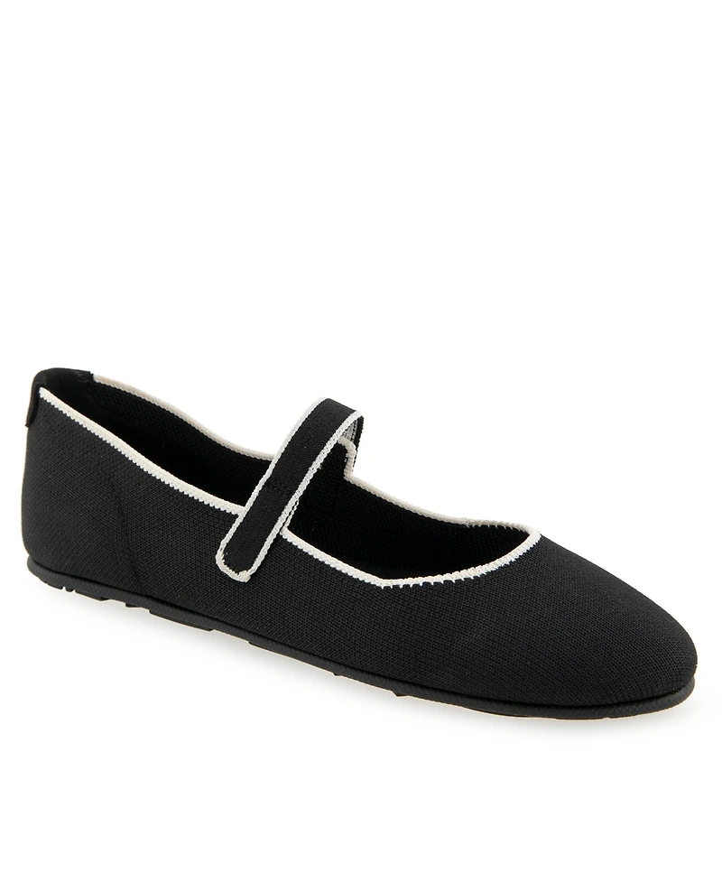 Aerosoles Women's Perry Knit Round Toe Mary Jane Flats