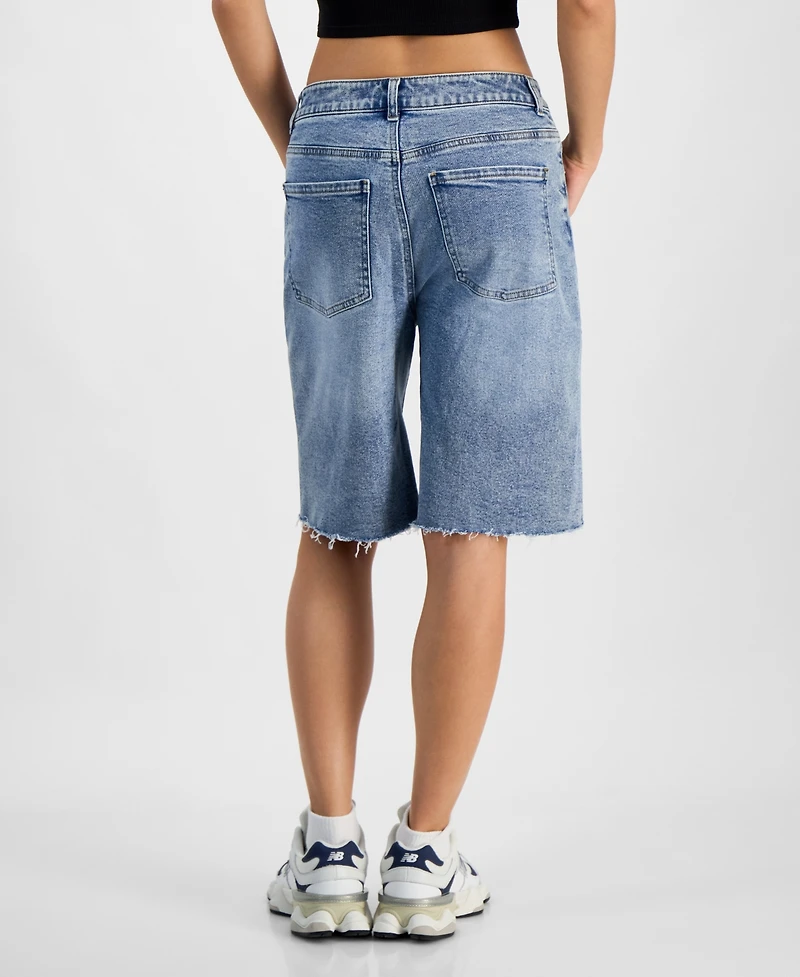 Juniors' High-Rise Baggy Denim Jorts