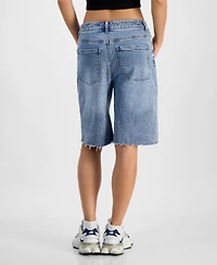 Juniors' High-Rise Baggy Denim Jorts
