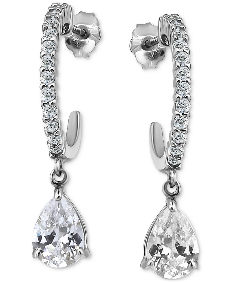 Giani Bernini Cubic Zirconia Pear Hoop Earrings (2-5/8 ct. t.w.) in 18k Gold over Sterling Silver