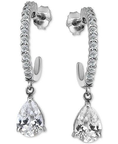 Giani Bernini Cubic Zirconia Pear Hoop Earrings (2-5/8 ct. t.w.) in 18k Gold over Sterling Silver