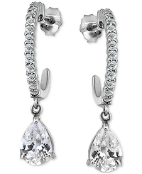 Giani Bernini Cubic Zirconia Pear Hoop Earrings (2-5/8 ct. t.w.) in 18k Gold over Sterling Silver