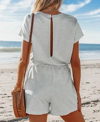 Women's Casual Drawstring Waist Romper
