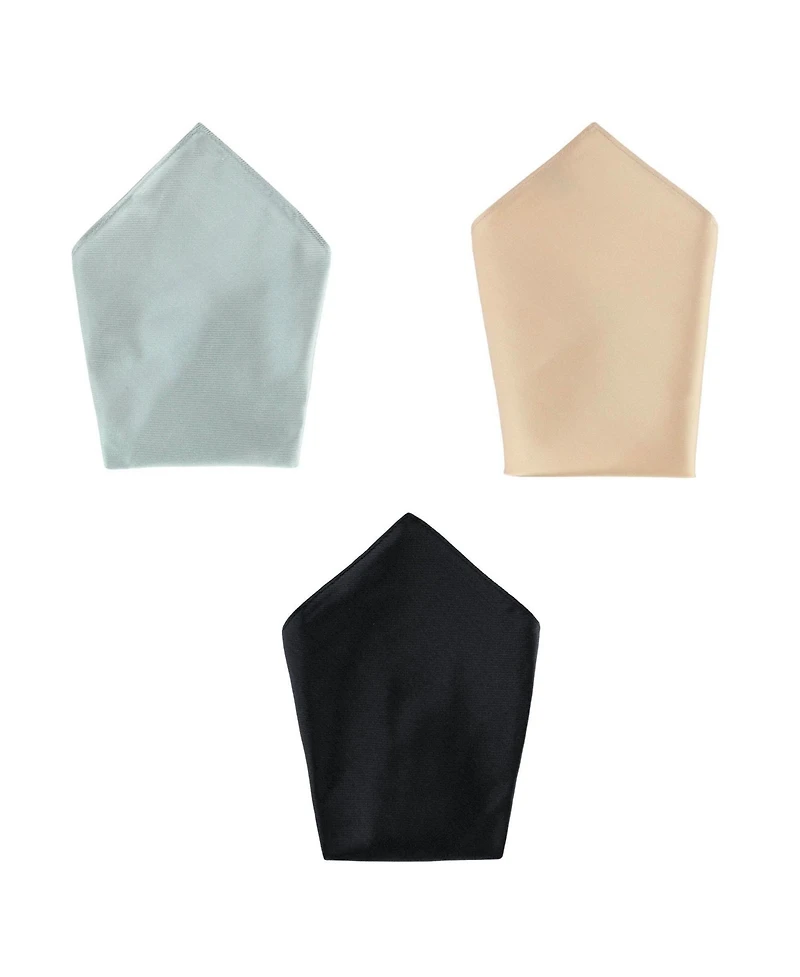 Trafalgar Men's The Gatsby 12 inch Solid Silk Pocket Square Trio
