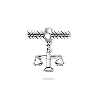 Bling Jewelry Judge Lawyer Scales Of Justice Libra Zodiac Dangle Charm Bead Sterling Silver