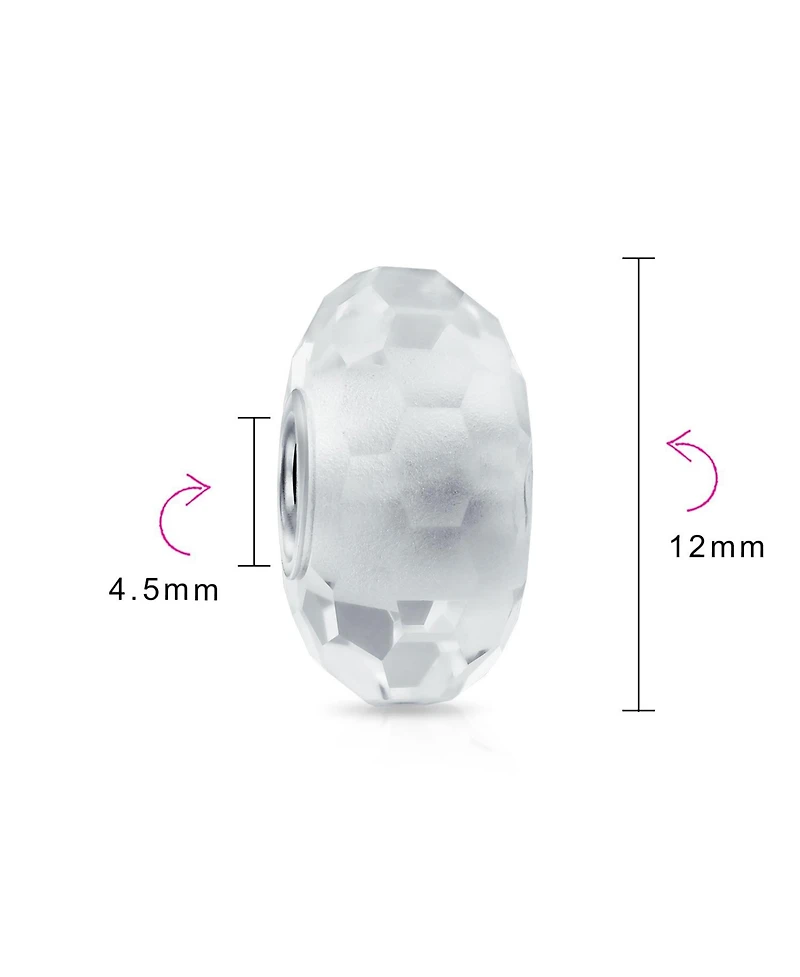 Bling Jewelry Faceted Murano Glass Charm Bead with Sterling Silver Core