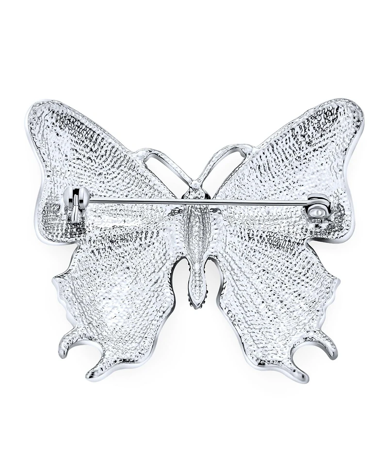 Bling Jewelry Large Multi Color Butterfly Brooch Pin Crystal Accent Enamel Gold Plated