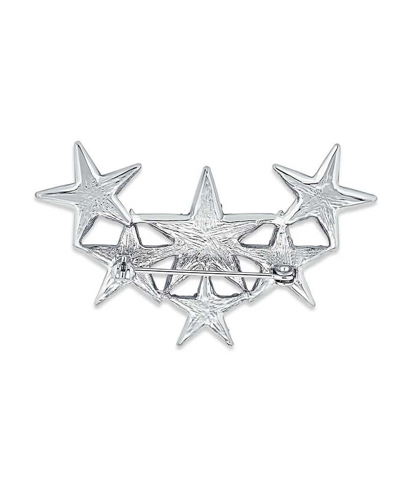 Bling Jewelry Large Statement Celestial Patriotic Usa Rock Star Crystal Stars Brooch Pin