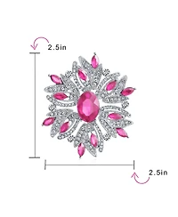 Bling Jewelry Crystal Flower Art Deco Brooch Pin Scarves
