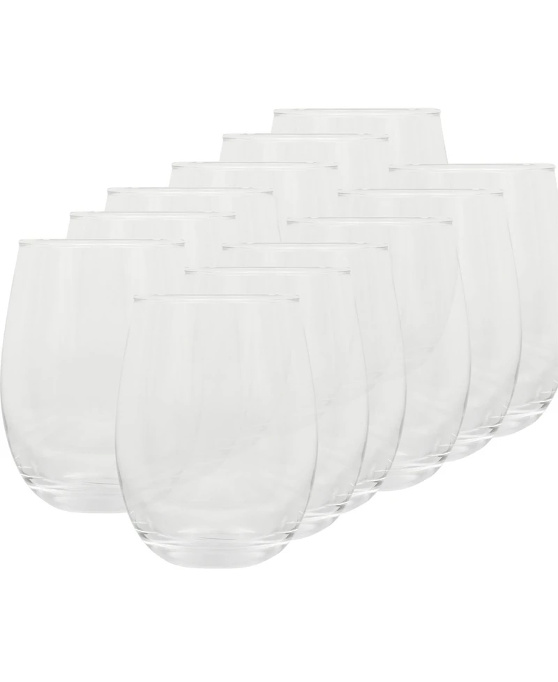 Gibson Home Bellini Glass 12 Piece All Purpose Stemless Red, White, Water, Beverage Glasses/Tumbler - Set of 12