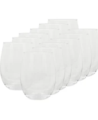 Gibson Home Bellini Glass 12 Piece All Purpose Stemless Red, White, Water, Beverage Glasses/Tumbler - Set of 12