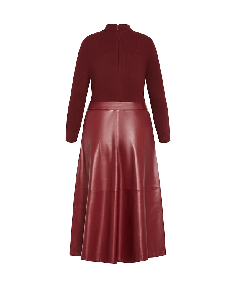 City Chic Plus Lola Mixed Media Dress
