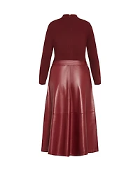City Chic Plus Lola Mixed Media Dress