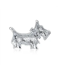 Bling Jewelry Large Statement Blue or Pink Crystal Dog Brooch Pin Silver Tone 1.3 Inch