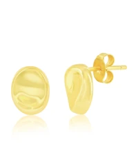 Sterling Silver, Polished Oval Stud