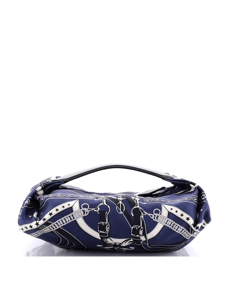 Pre-Owned HERMES Balusoie Bag Printed Silk and Leather