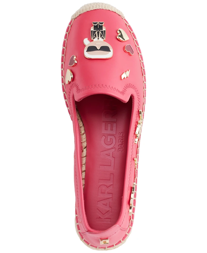 Karl Lagerfeld Paris Women's Michaela Embellished Slip-On Espadrille Flats