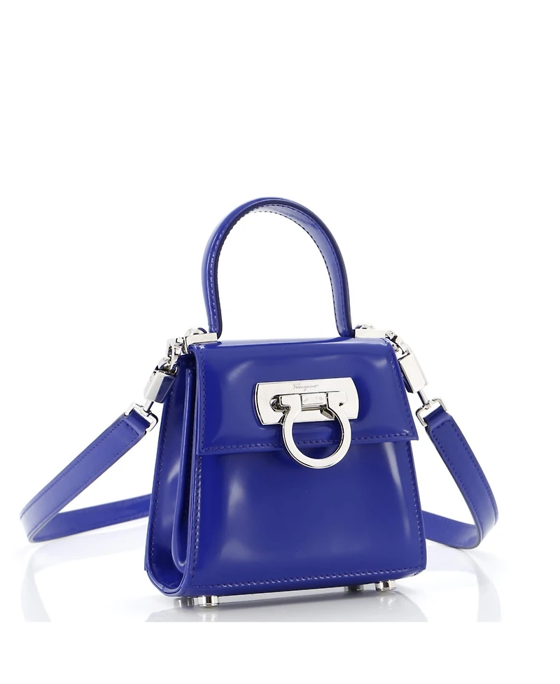 Pre-Owned Salvatore Ferragamo Xs Iconic Top Handle Bag Leather