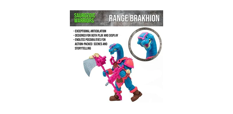 Saurozoic Warrior Range Brakhion: Futuristic, Armored Dinosaur Hero – Highly Articulated, Posable Collectible Action Figure with Full Range of