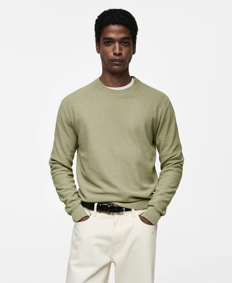 Mango Men's Slim-Fit Micro-structured Knit Sweater