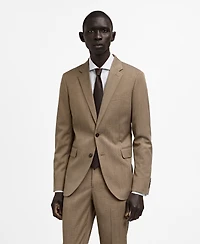 Mango Men's Prince Of Wales Slim-Fit Suit Blazer