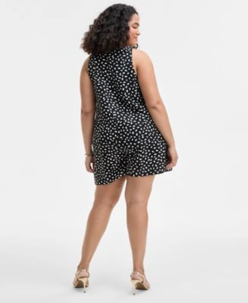 On 34th Trendy Plus Size Paint Dot Sleeveless Top Pull On Shorts Exclusively At Macys