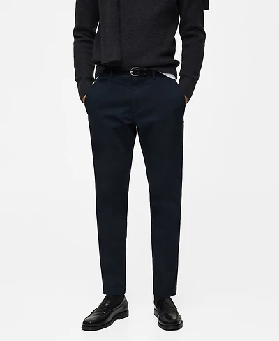 Mango Men's Slim-Fit Tapered Crop Chino Pants
