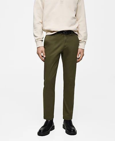 Mango Men's Slim-Fit Tapered Crop Chino Pants