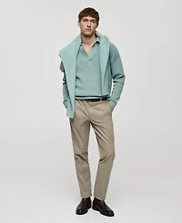 Mango Men's Regular Fit Flannel Trousers