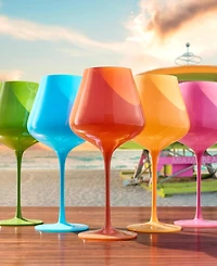 The Wine Savant Colors of South Beach Miami Wine Glasses, Set of 5