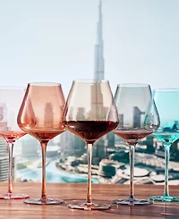 The Wine Savant Colors of Dubai Wine Glasses, Set of 5