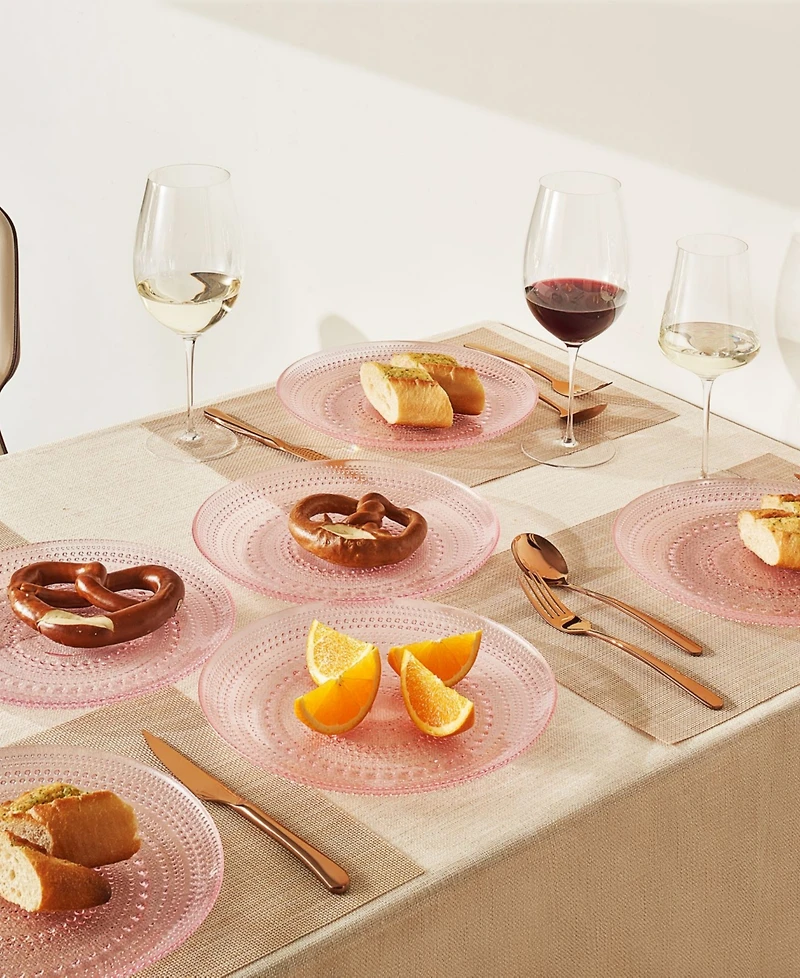 The Wine Savant Glass Hobnail Colored Plates, Set of 4