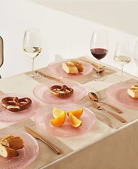 The Wine Savant Glass Hobnail Colored Plates, Set of 4