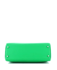 Pre-Owned HERMES Kelly 32 Handbag Green Clemence with Palladium Hardware