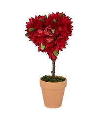 Northlight 14.5" Artificial Mixed Floral Valentine's Day Potted Topiary