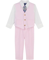 Nautica Baby Boys 4-Piece Seersucker Vest with Tie Set