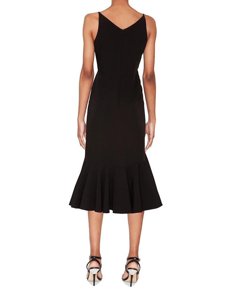 Shani Women's Laser Cut Flounce-Hem Midi Dress