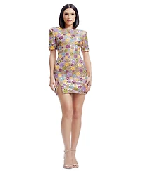 Dress the Population Women's Maddox Floral Sequin Bodycon