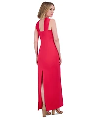 Eliza J Women's Twisted Halter Sleeveless Satin Gown