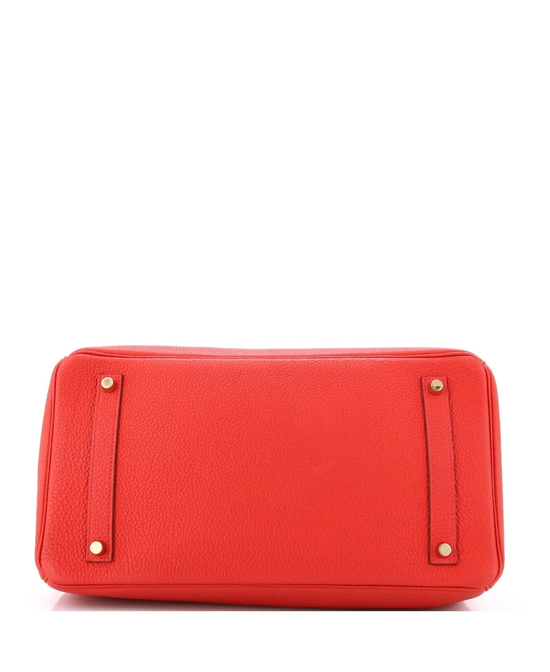Pre-Owned HERMES Birkin 35 Handbag Red Togo with Gold Hardware